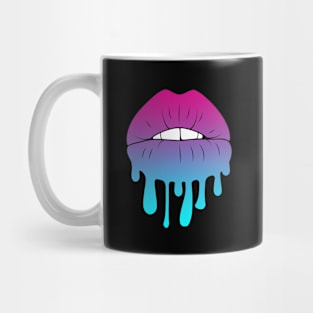 Vaporwave Dripping Lips Teeth Mug